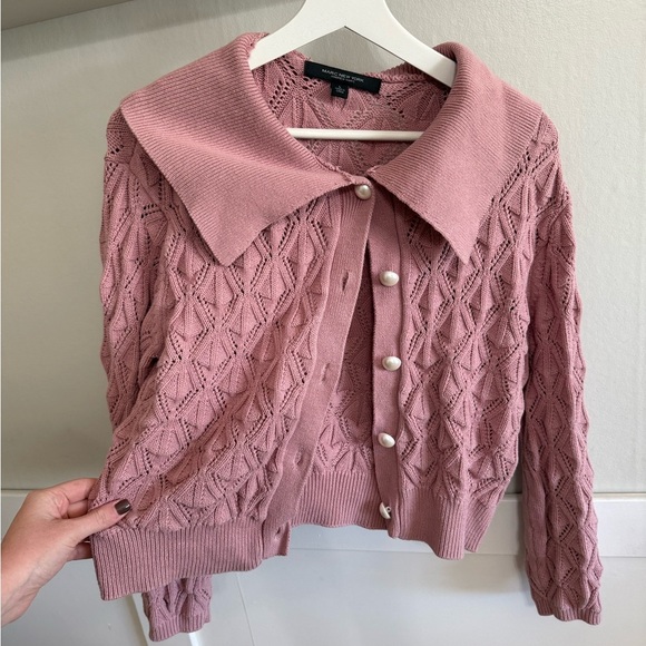 Marc New York Mauve Button-Up Cardigan - Picture 2 of 4